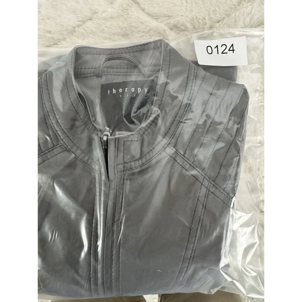 Therapy Jacket Women's Size M Gray Full Zip Pockets Lined Leopard - Picture 13 of 13